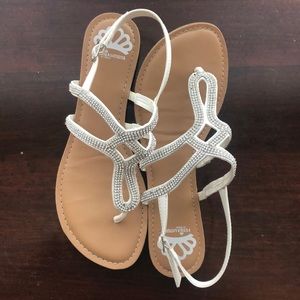 White Bling Sandals